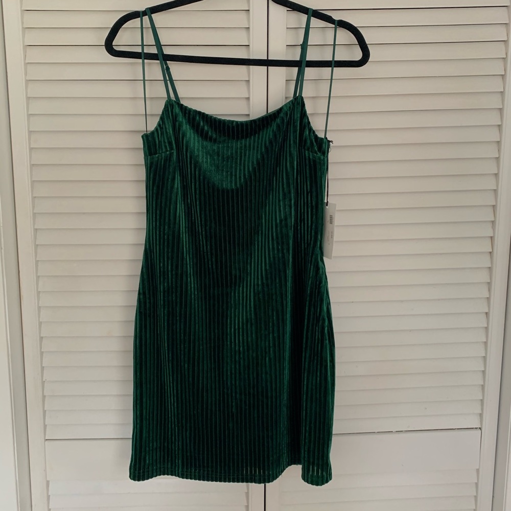 Velvet spaghetti-strapped dress